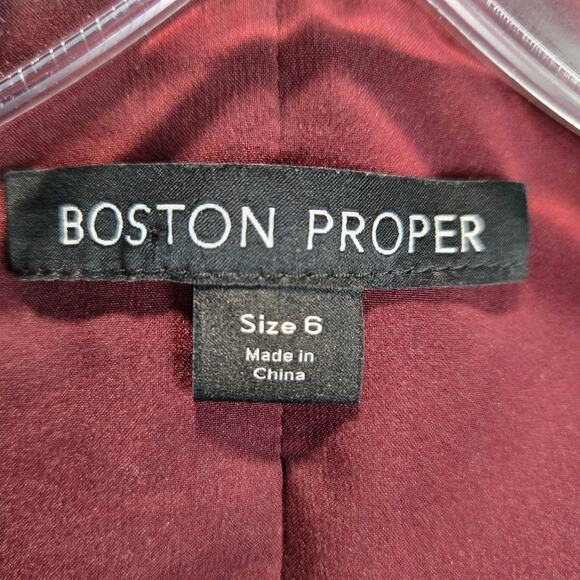 Boston Proper Beyond Travel Split Sleeve Wine Red Blazer Jacket Cape Size 6 - Picture 3 of 8